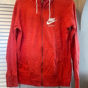 Nike Red Zip-Up Hoodie